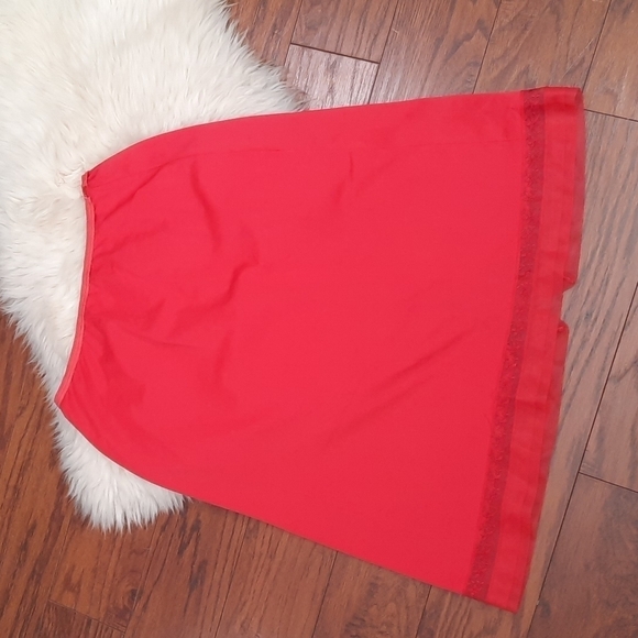 Vintage 1960's Lorraine Perfect Fit Nylon Red Midi Lace Detail Slip - Picture 4 of 8